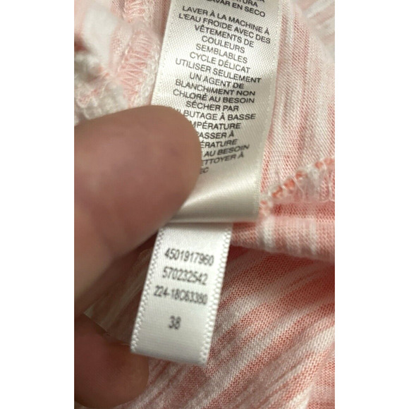 Chicos Sweater Women's Size 3 Costal Coral Striped Open Knit Jacket Long Sleeve - Picture 4 of 7